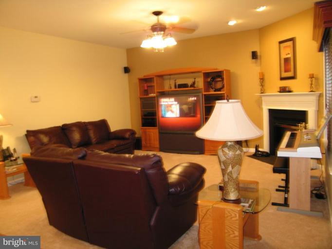 Living room sits right next to the kitchen