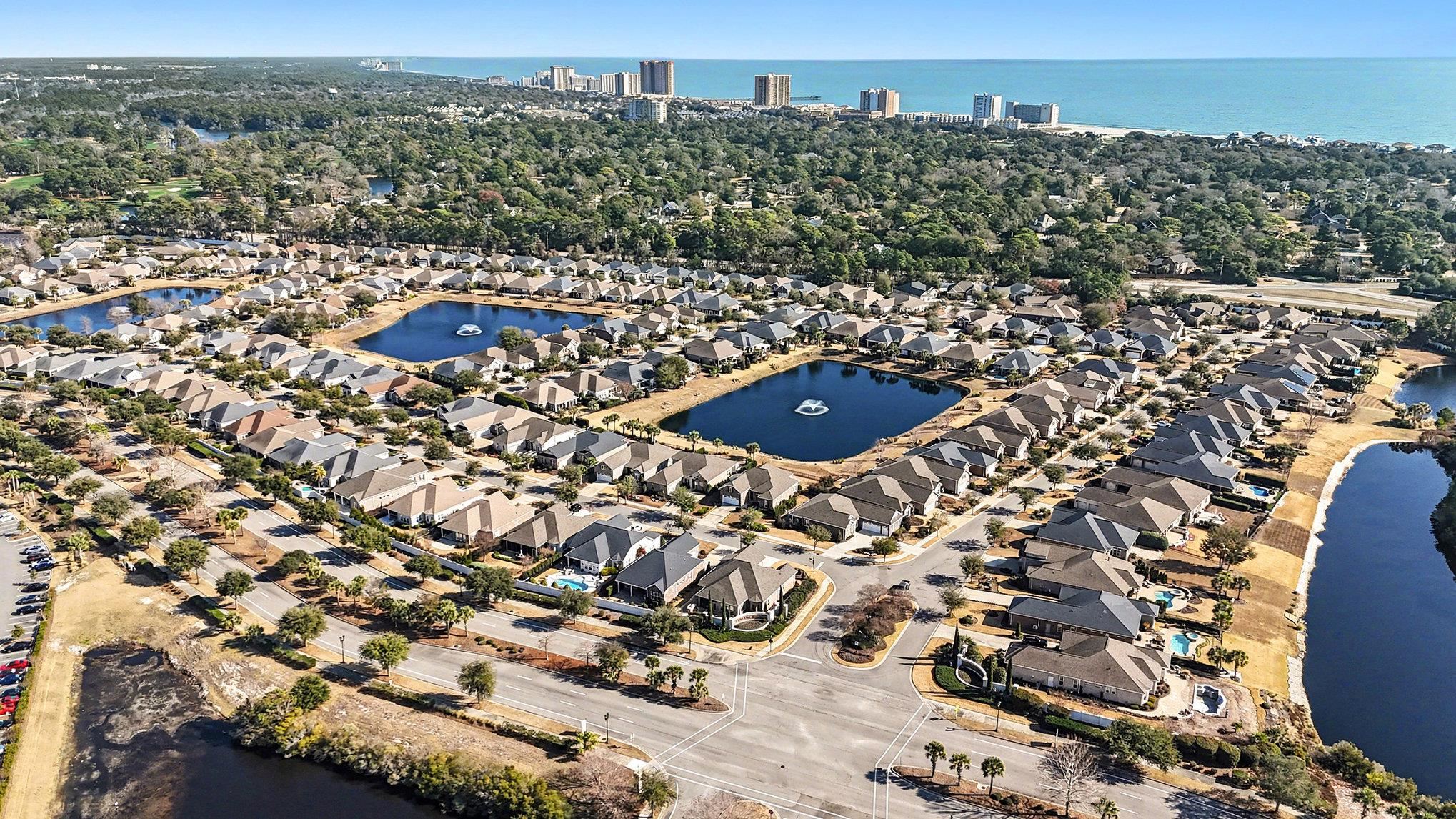896 Marsala Drive Myrtle Beach, SC 29572 - Photo 30 of 33 Aerial overview of property's location with a nearby body of water and nearby suburban area