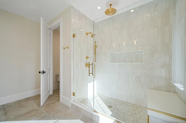 a bathroom with a shower