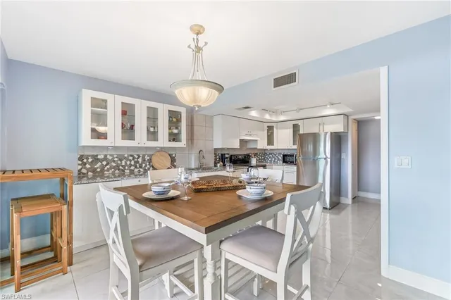 a view of a dining room and livingroom view