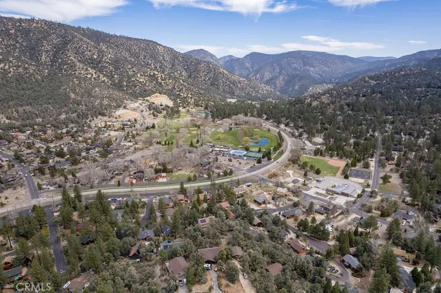 a view of a city with a mountain