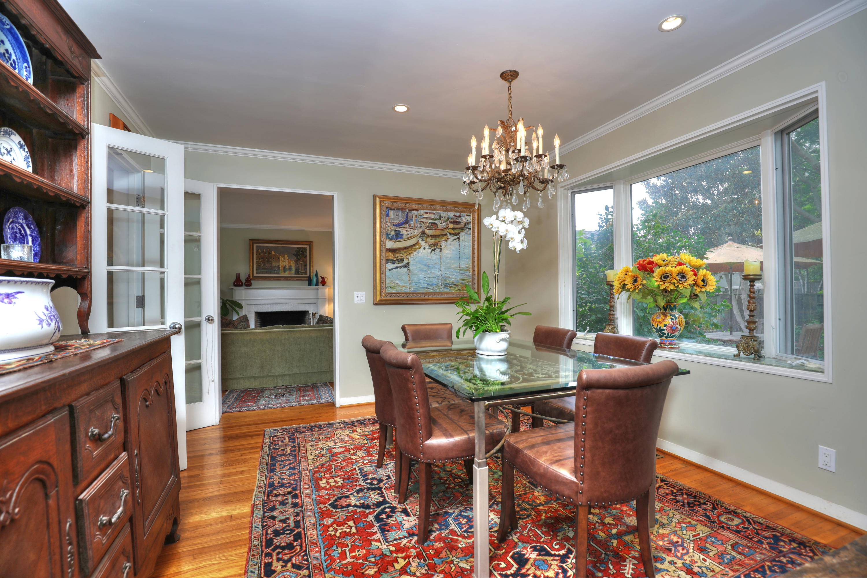 189 Hermosillo Road Montecito, CA 93108 - Photo 9 of 23 a view of a dining room with furniture window and wooden floor