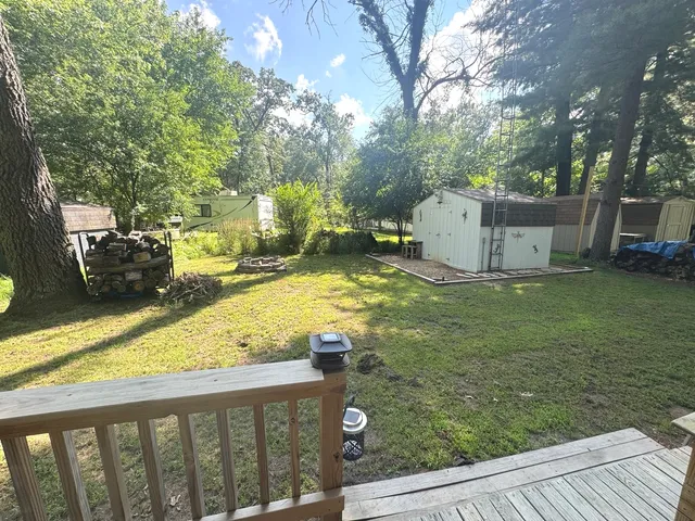 a view of a backyard with plants