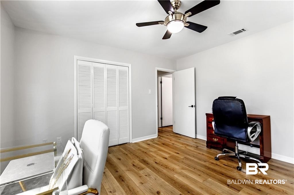 1624 Apex Drive Mobile, AL 36693 - Photo 26 of 29 Office space featuring ceiling fan and hardwood / wood-style flooring