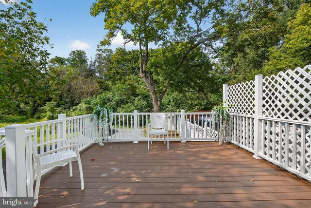 a view of a deck with wooden floor and fence
