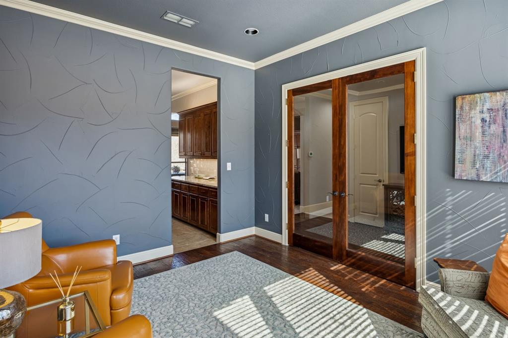 1520 Snider Court Lucas, TX 75002 - Photo 11 of 40 Beautiful glass French doors adorn this multi-use room which could be used as a study off the front door, a formal dining off the kitchen, or a living/sitting room to enjoy the morning sun.