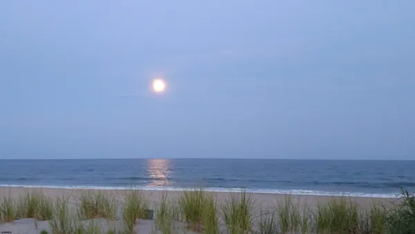 a view of an ocean beach and a mountain