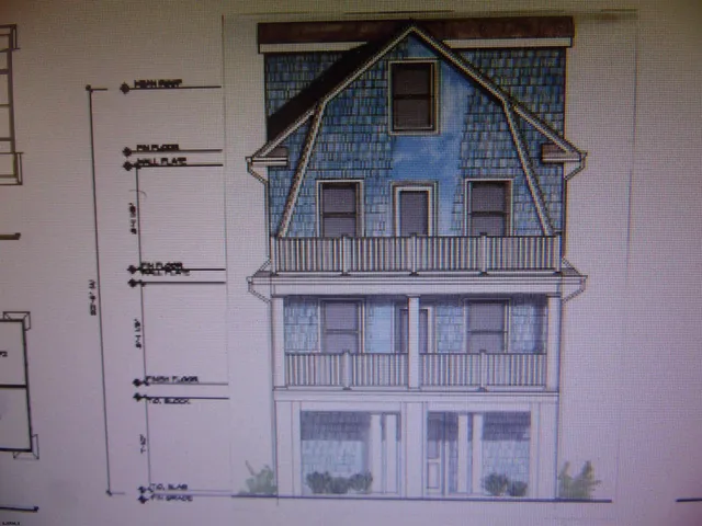 a view of a house with roof and wooden door