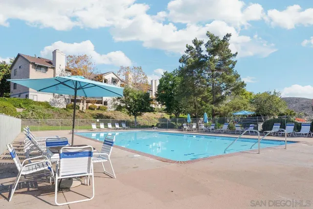 a view of a backyard with sitting area
