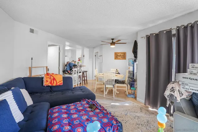 a living room with furniture rug and window