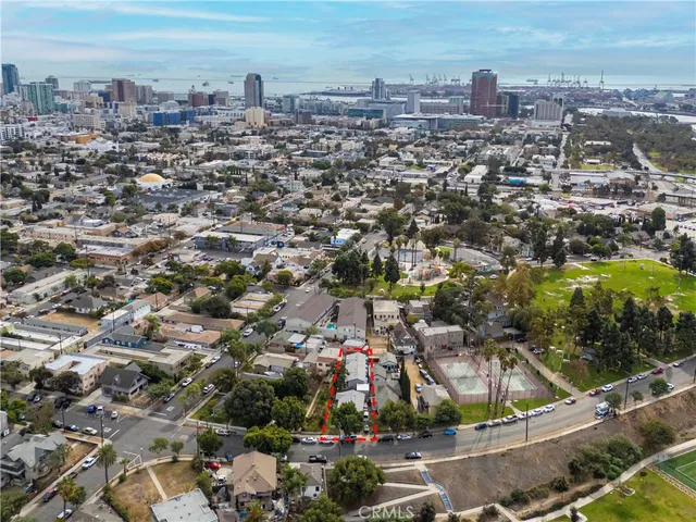 an aerial view of a city
