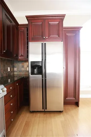 an empty room with a large window