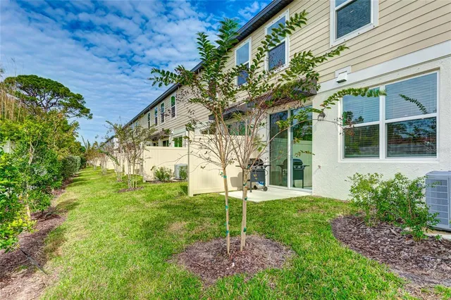 a house view with a garden space