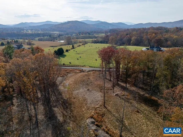 a view of a lush green hillside and houses