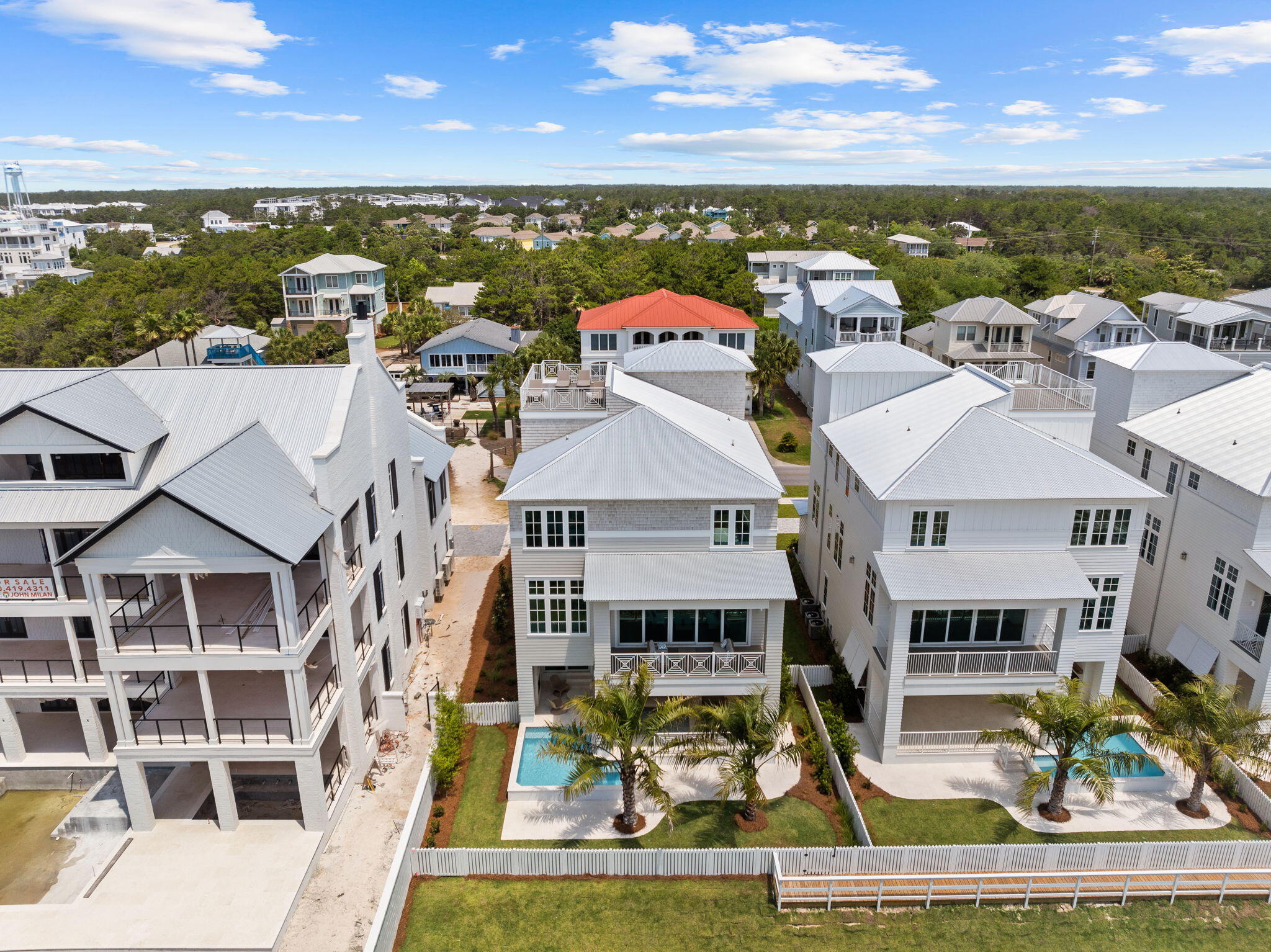 55 Pompano Street Inlet Beach, FL 32461 - Photo 105 of 122 an aerial view of residential houses with outdoor space and ocean view