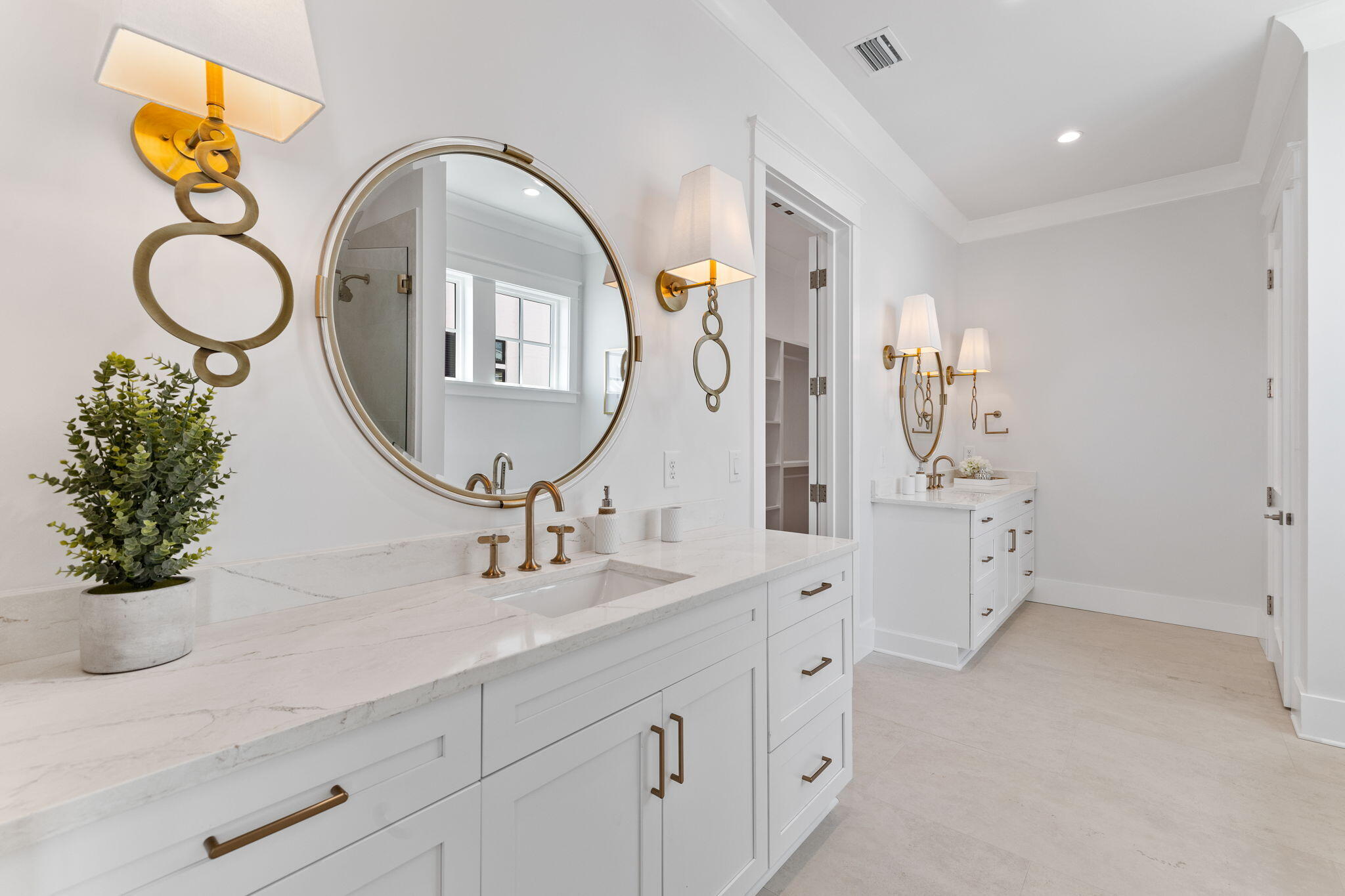 55 Pompano Street Inlet Beach, FL 32461 - Photo 22 of 122 a spacious bathroom with a sink double vanity and a mirror