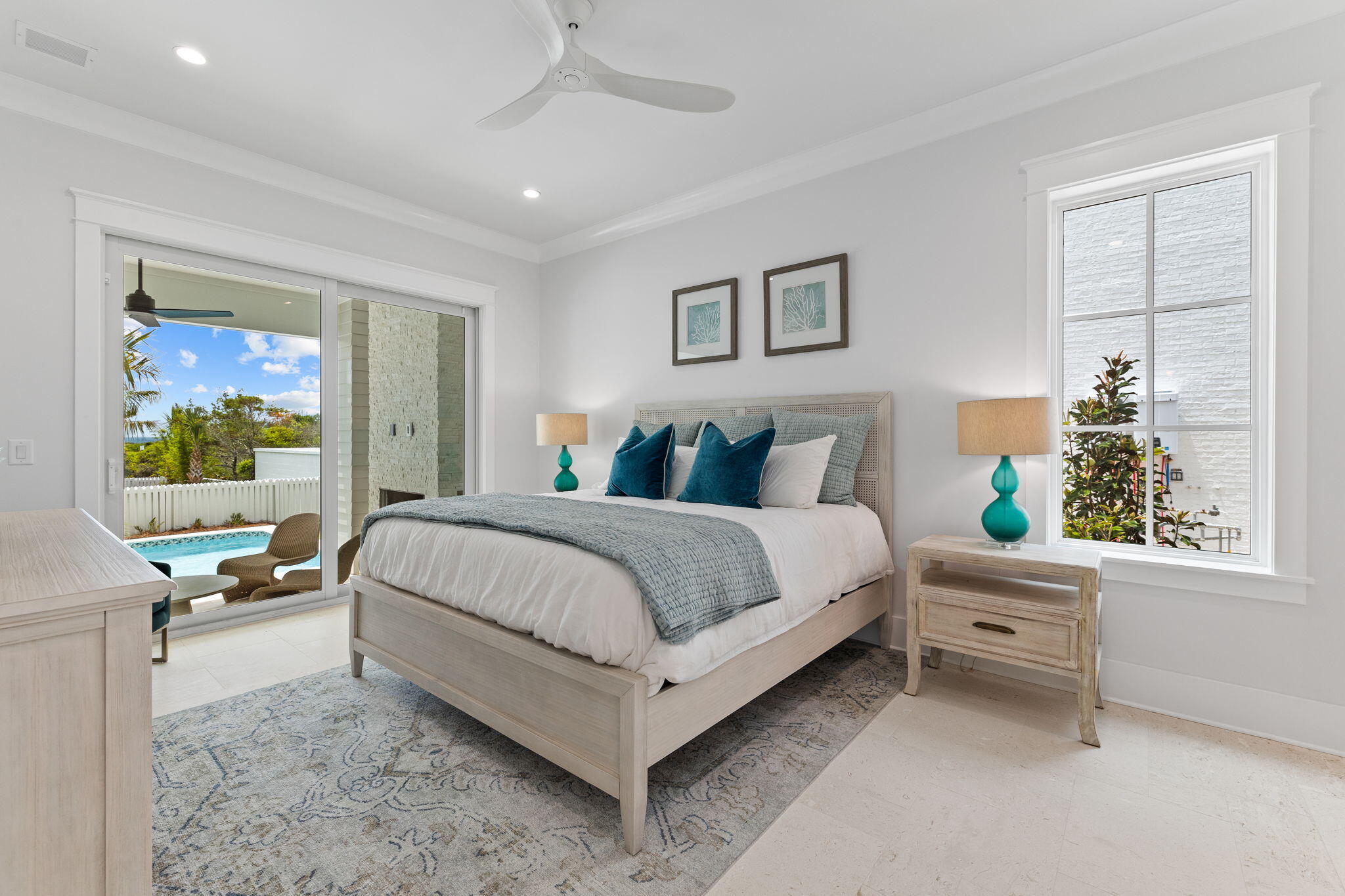 55 Pompano Street Inlet Beach, FL 32461 - Photo 43 of 122 a bedroom with a large bed and a window