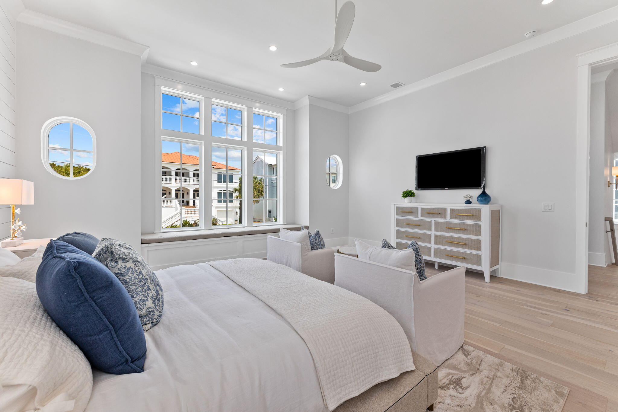 55 Pompano Street Inlet Beach, FL 32461 - Photo 51 of 122 a bedroom with a bed and a flat screen tv