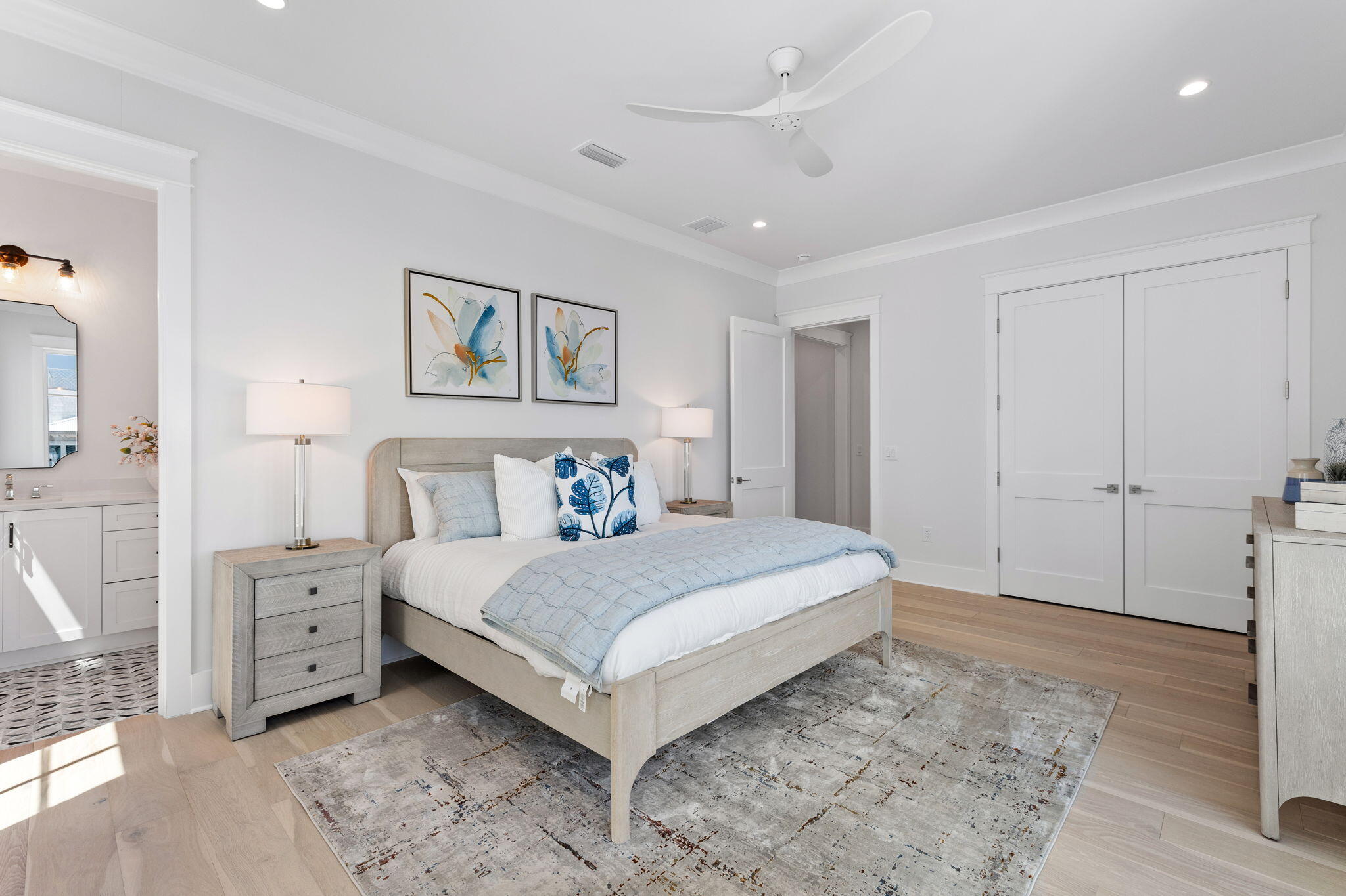 55 Pompano Street Inlet Beach, FL 32461 - Photo 68 of 122 a bedroom with a bed and a painting on the wall