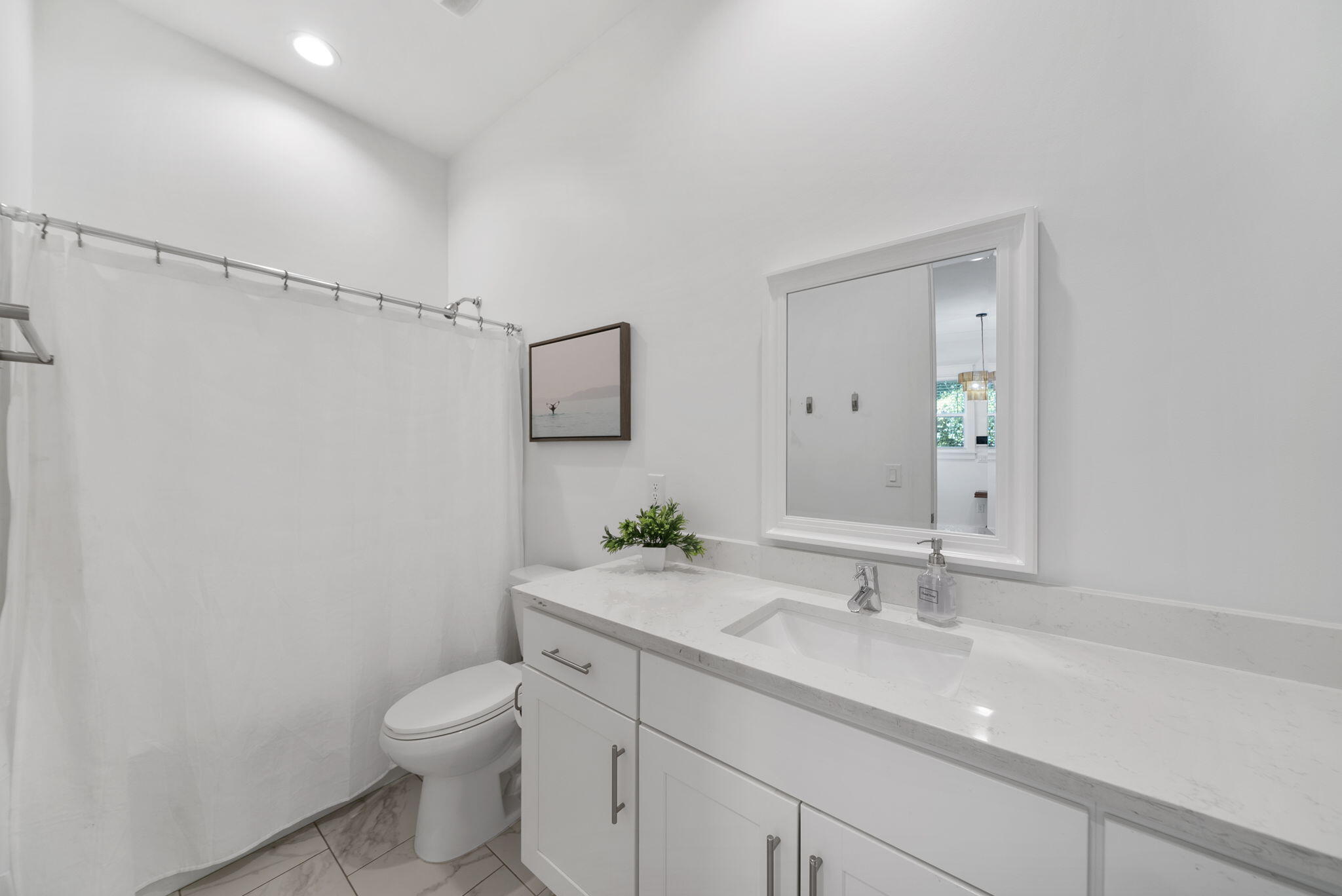 178 Valdare Ln Inlet Beach Inlet Beach, FL 32461 - Photo 39 of 58 a bathroom with a granite countertop sink a toilet and a mirror