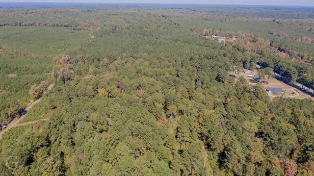 a view of a field with an ocean view