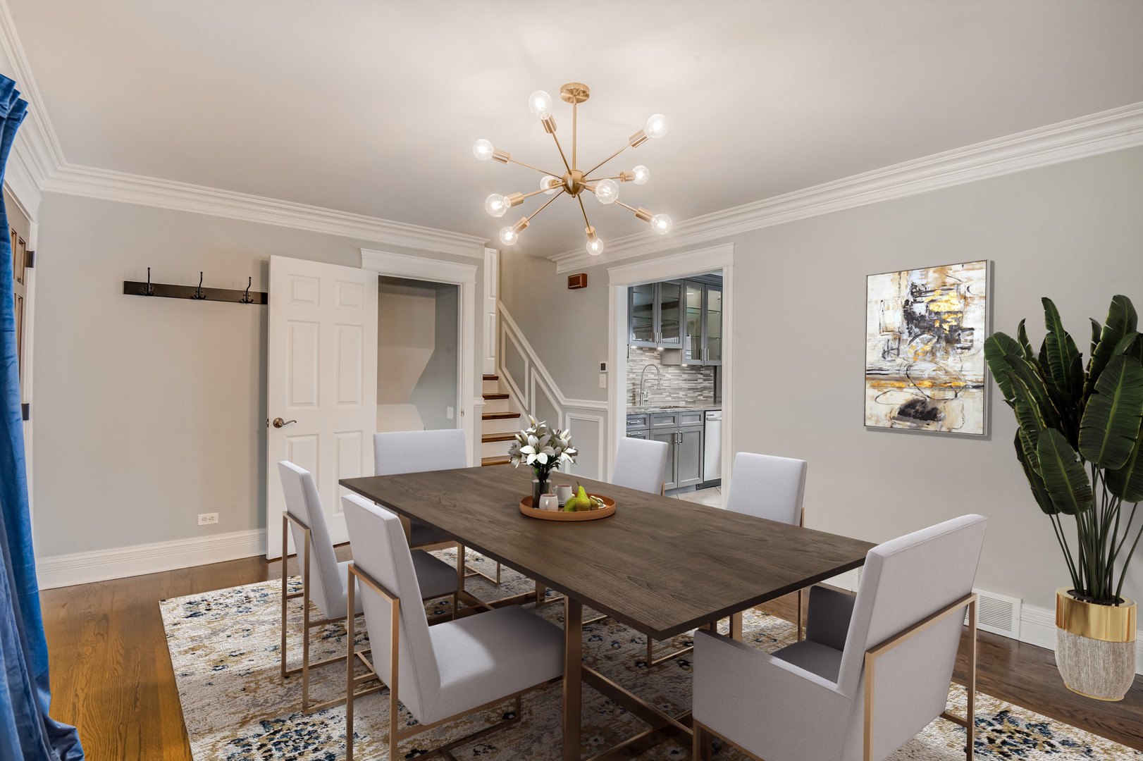 1673 East Algonquin Road Des Plaines, IL 60016 - Photo 5 of 36 a view of a dining room with furniture and wooden floor