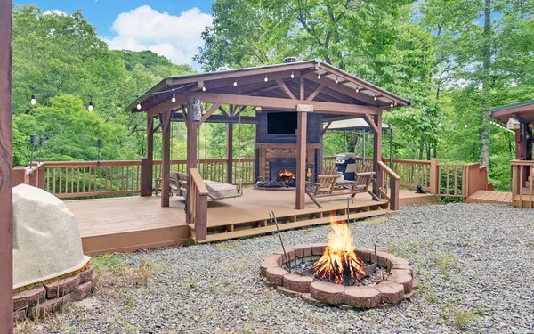 a outdoor space with furniture