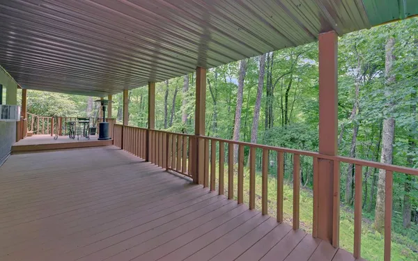 a view of porch with seating space