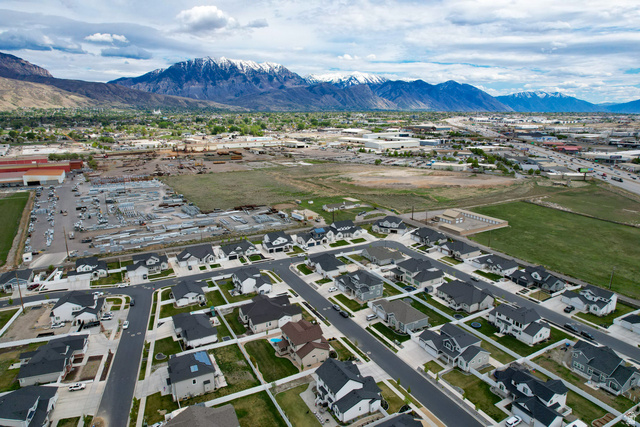 1434 West Stable Street Lindon, UT 84042 - Photo 67 of 76 Aerial view of residential area with a mountain backdrop