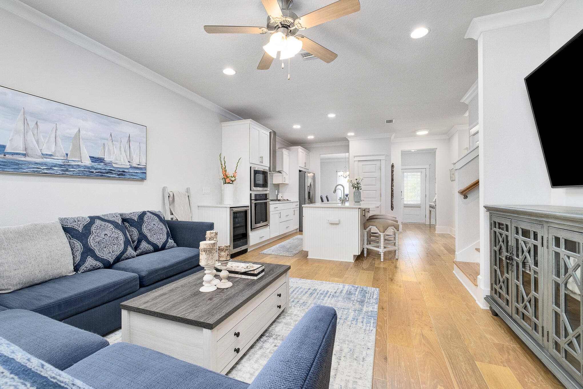386 Grande Pointe Circle Inlet Beach, FL 32461 - Photo 13 of 50 a living room with furniture and a flat screen tv