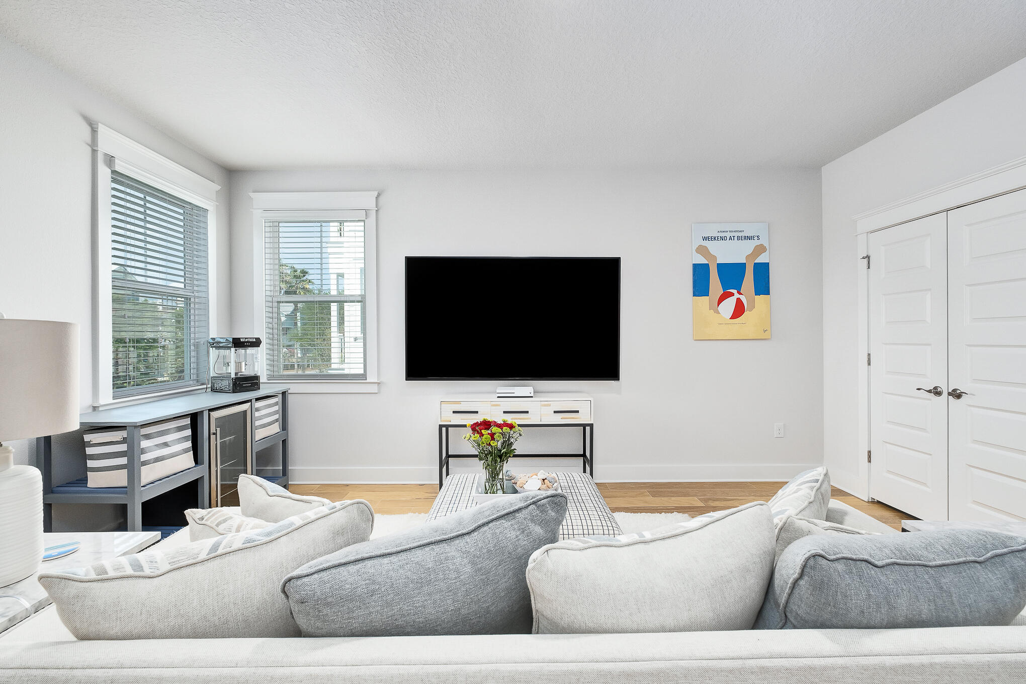 386 Grande Pointe Circle Inlet Beach, FL 32461 - Photo 21 of 50 a living room with furniture and a flat screen tv