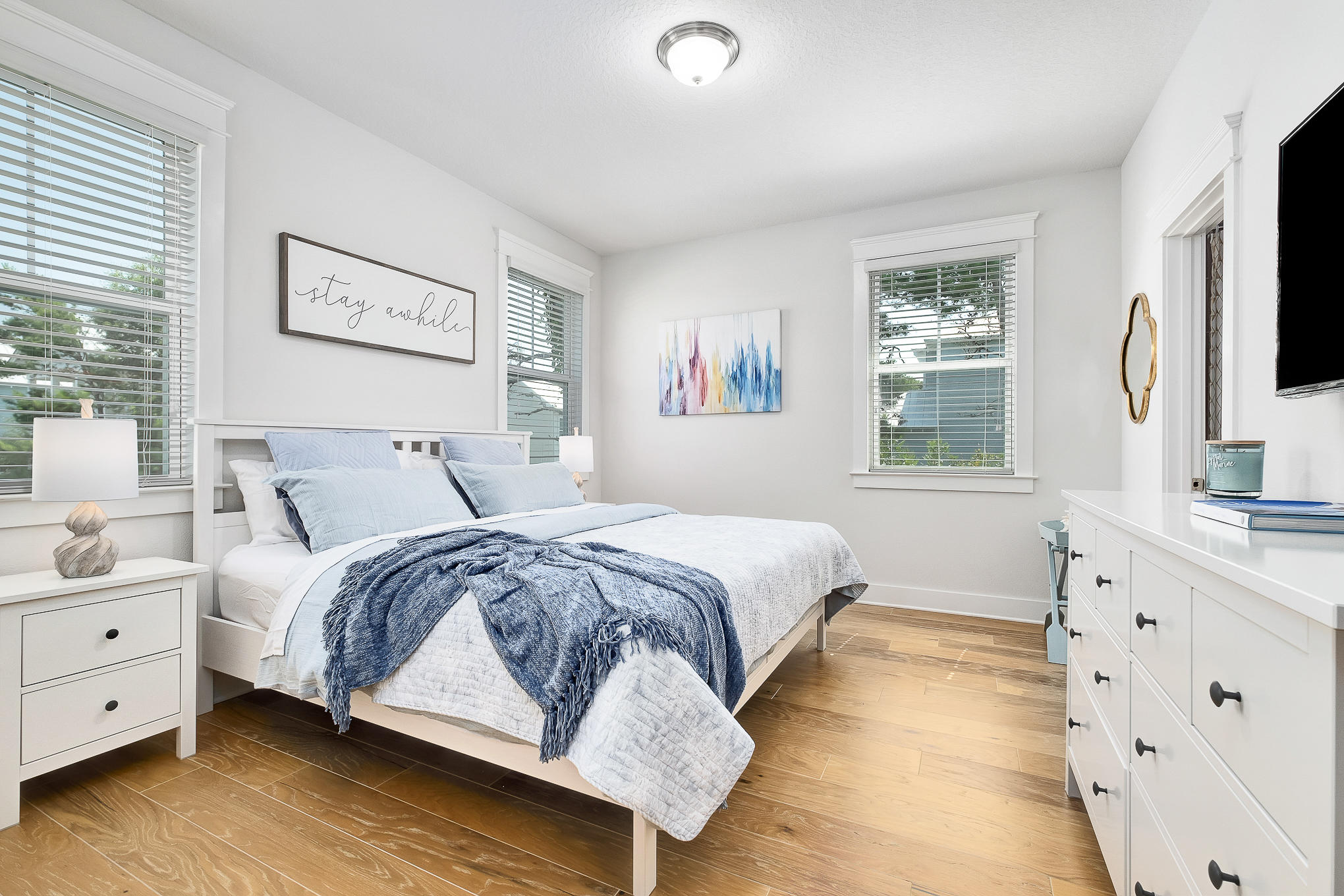 386 Grande Pointe Circle Inlet Beach, FL 32461 - Photo 28 of 50 a bedroom with a large bed and a window