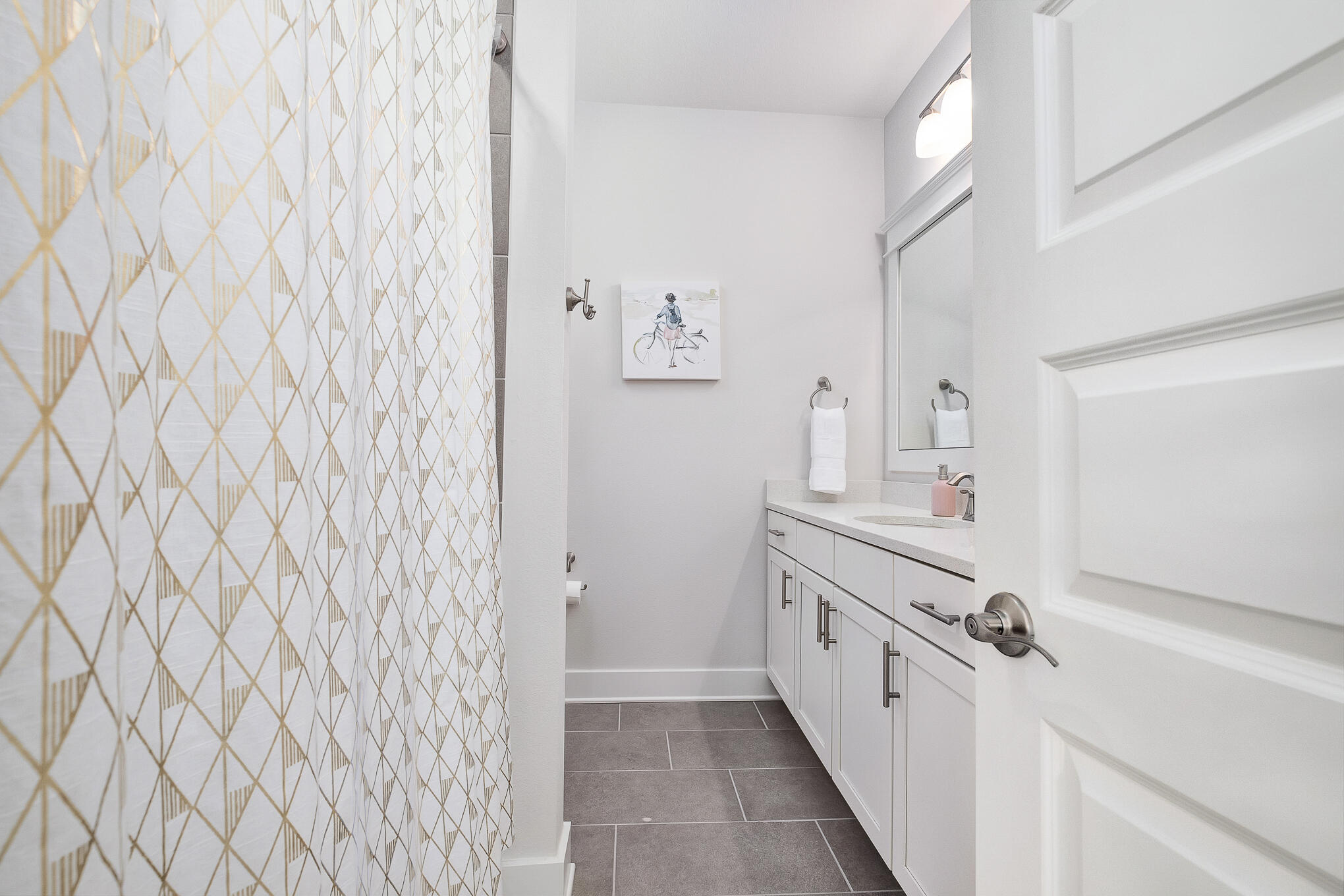 386 Grande Pointe Circle Inlet Beach, FL 32461 - Photo 30 of 50 a bathroom with a sink and a mirror