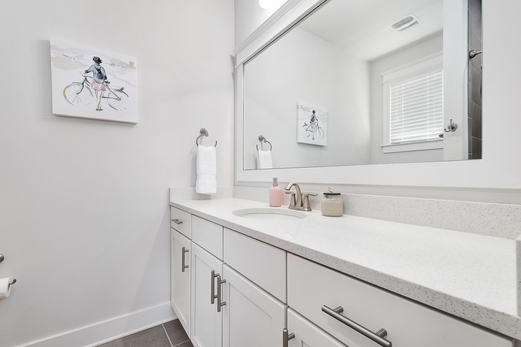 386 Grande Pointe Circle Inlet Beach, FL 32461 - Photo 31 of 50 a bathroom with a sink and a mirror