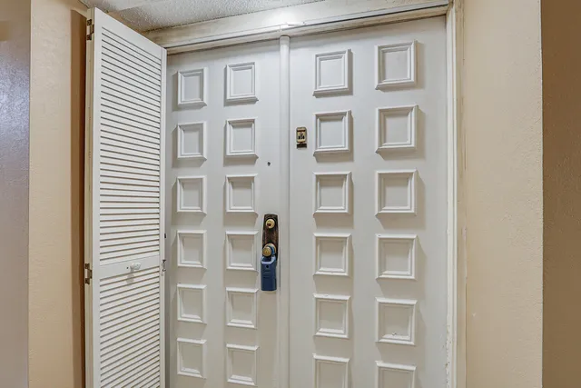 a view of a large white building