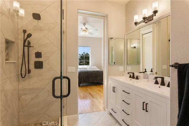 a view of a backyard with sitting area