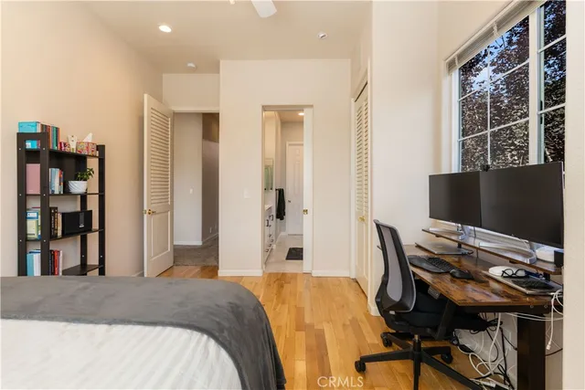 an aerial view of a house with a mountain view