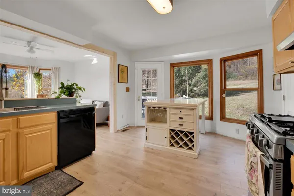 a kitchen with a stove a sink and a refrigerator