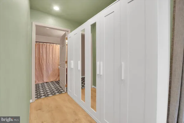 a view of a bathroom with a shower