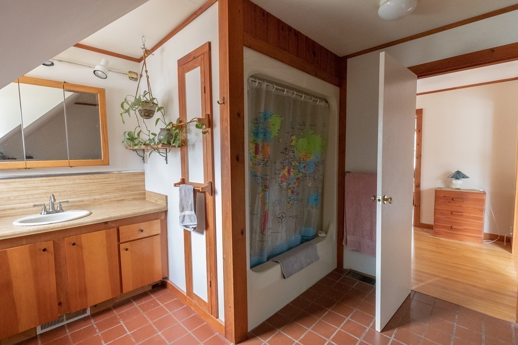 235 Bug Hill Road Ashfield, MA 01330 - Photo 13 of 30 a bathroom with a shower and a sink