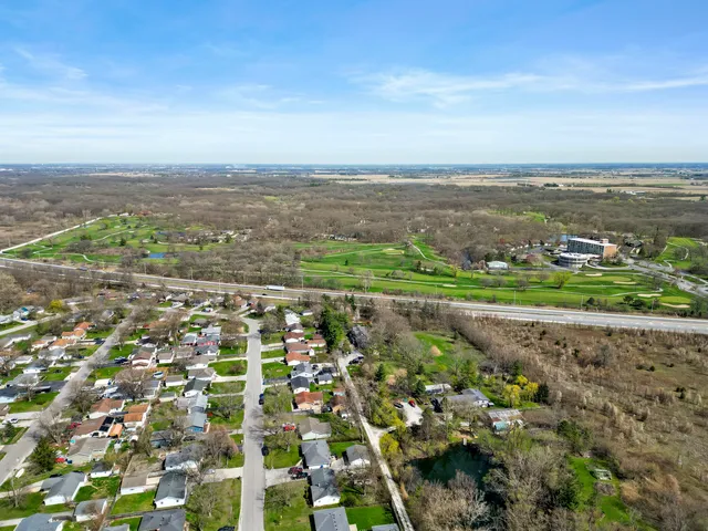 a view of an ocean and a yard