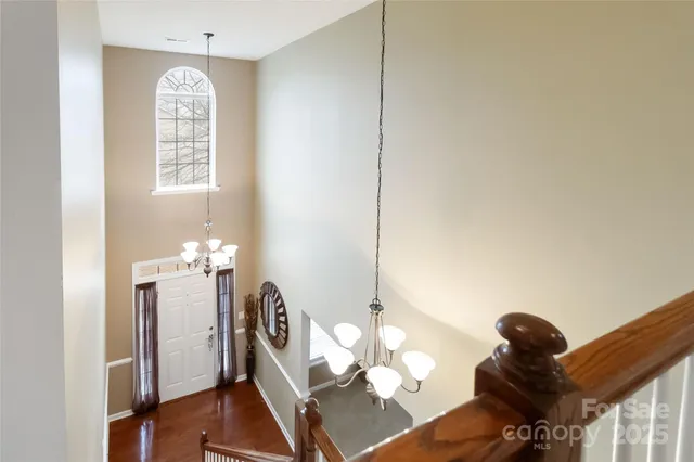 a view of a hallway with interior of the living room