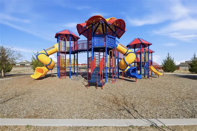 an outdoor space with furniture