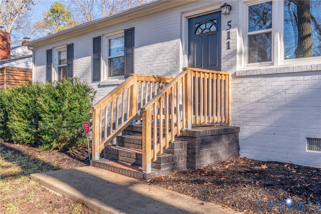 511 Crieff Road Richmond, VA 23225 - Photo 3 of 26 Doorway to property featuring brick siding