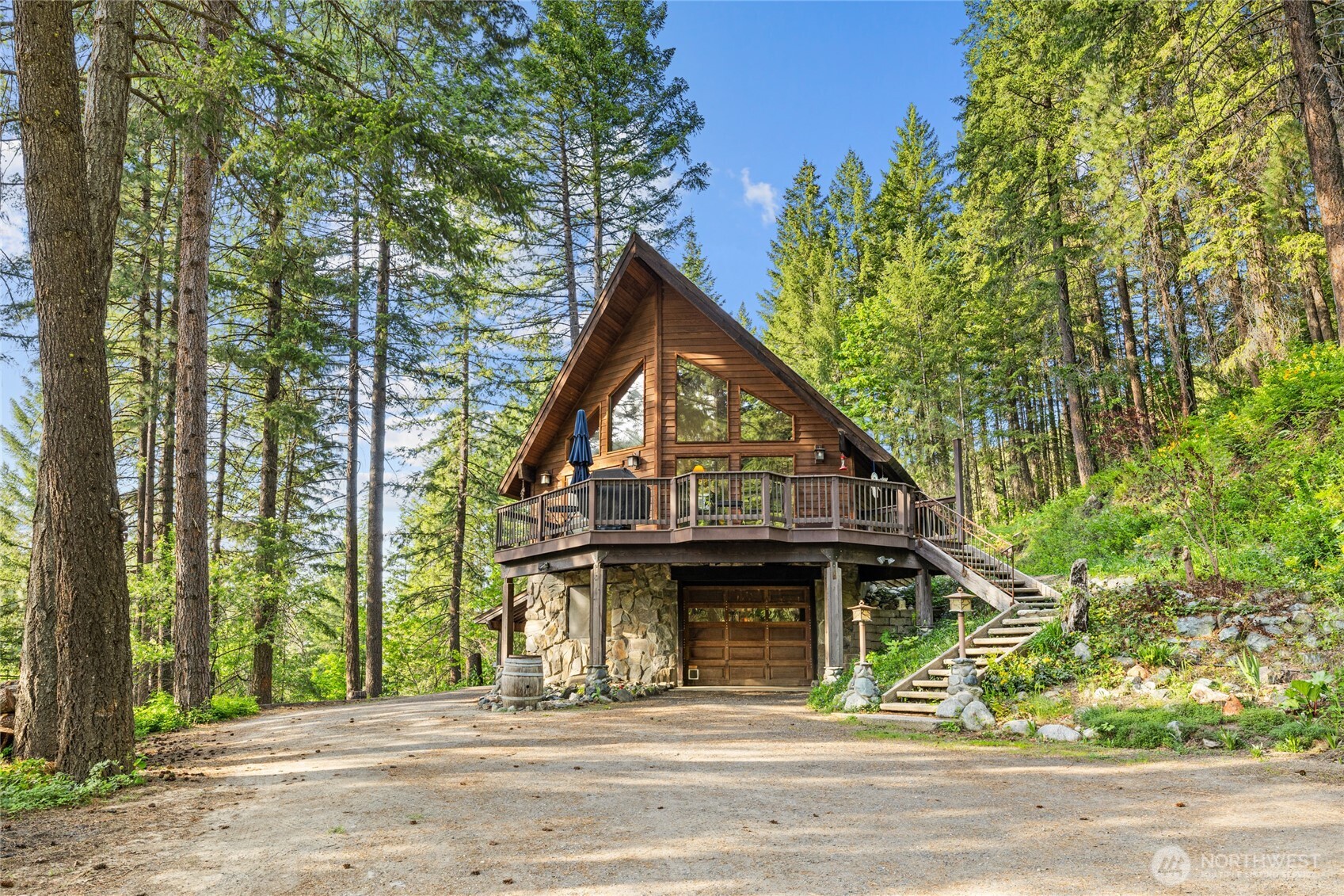 front view of a house with a street
