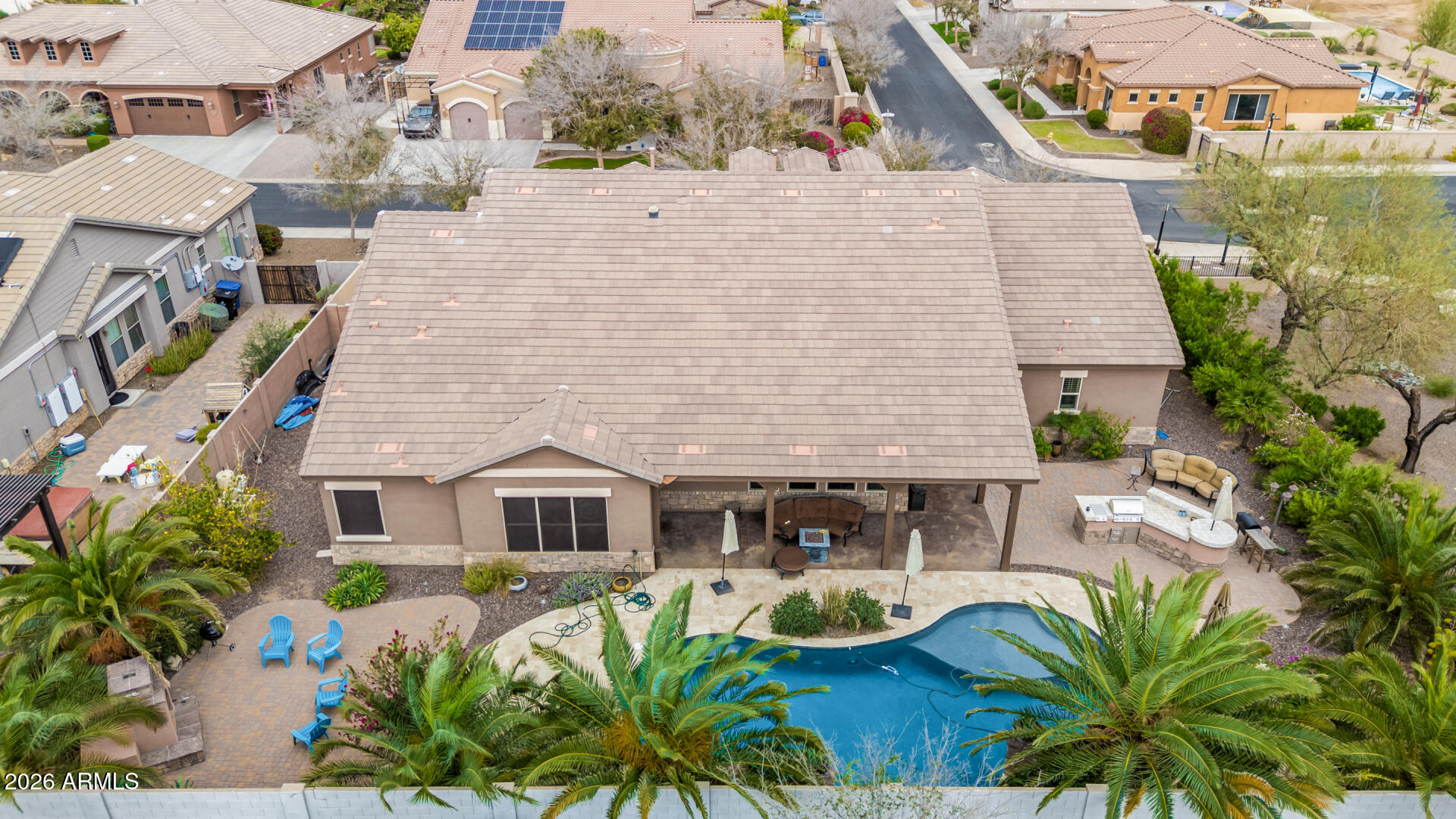 3139 East Harwell Road Phoenix, AZ 85042 - Photo 42 of 45 an aerial view of a house with balcony and garden