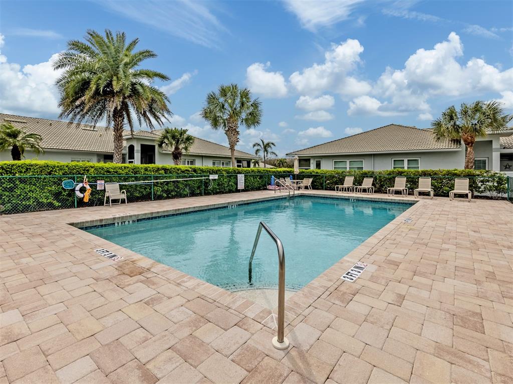 205 Reclinata Circle Venice, FL 34292 - Photo 40 of 62 a view of swimming pool that has lawn chairs with plants and palm trees