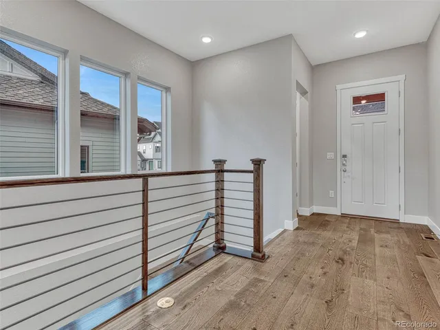 a view of a hallway with closet