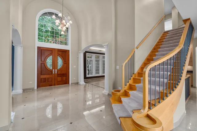 a view of entryway and workspace