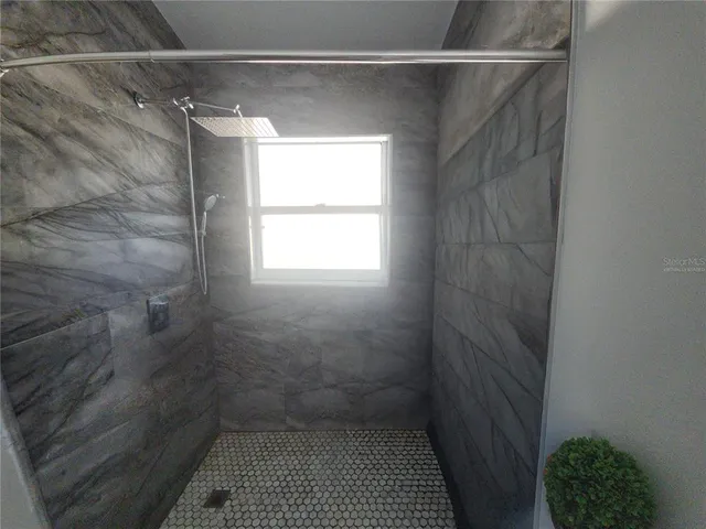 a bathroom with a shower